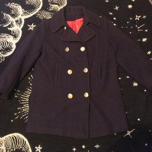 Navy Blue pea coat - Small